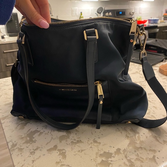 Michael Kors Navy Blue canvas and leather tote bag purse - Picture 4 of 4